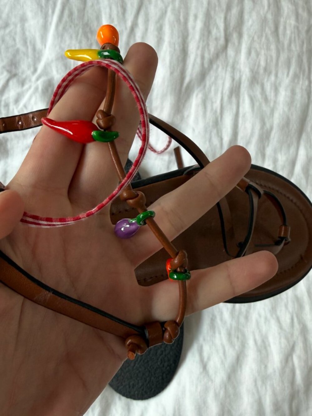 Zara Fruit Vegetable Charm Sandals Size 38 - Picture 4 of 5